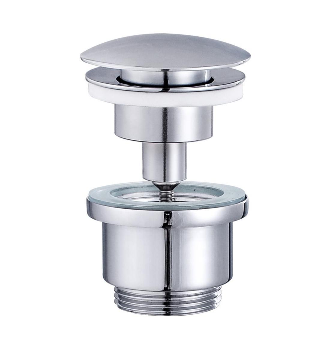 GEYSER® push bundventil 1 1/4" - GEYSER Bundventil 1 1/4" krom Med udv. pop-up prop Universal
