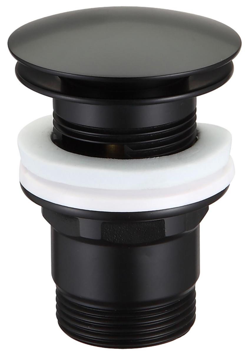 Push pop up 1 1/4" bundventil Ø66 - Bundventil 1 1/4" BLACK Med udv. pop-up prop Overløb