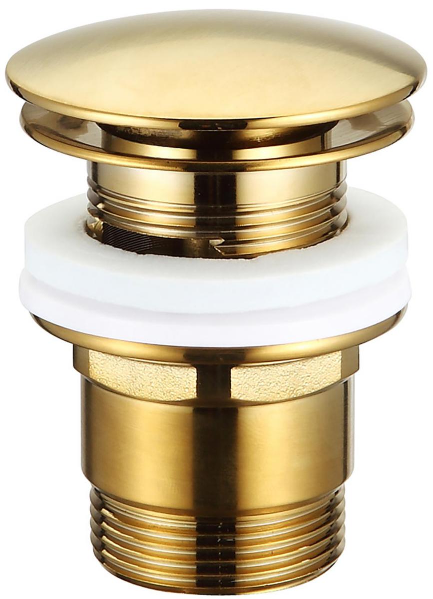 Push pop up 1 1/4" bundventil Ø66 - Bundventil 1 1/4" GOLD BRUSH Med udv. pop-up prop. Overløb