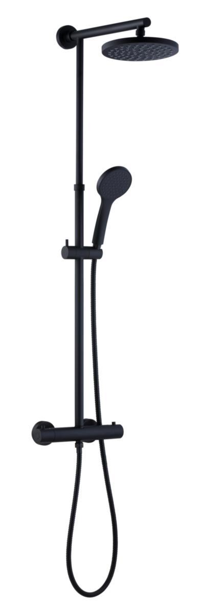 ADORA® Termostatsæt Infigo L-200 - ADORA Infigo L termostatbruse- sæt, brus Ø200/100 mm, Black
