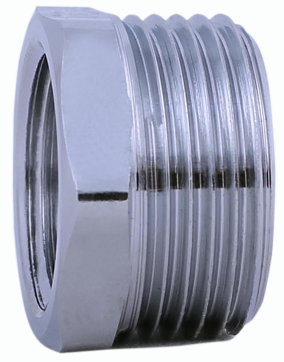 Krom nippelmuffe - Nippelmuffe 3/4"x1/2" krom
