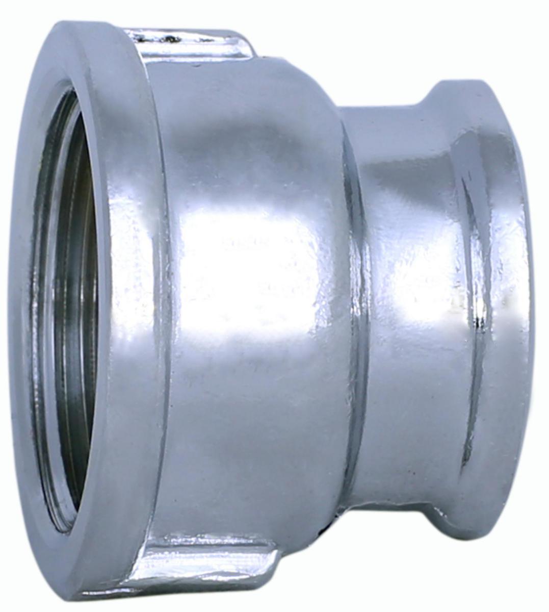 Krom form. muffe - Formindsker muffe 3/4"indv. x 1/2"indv. Krom