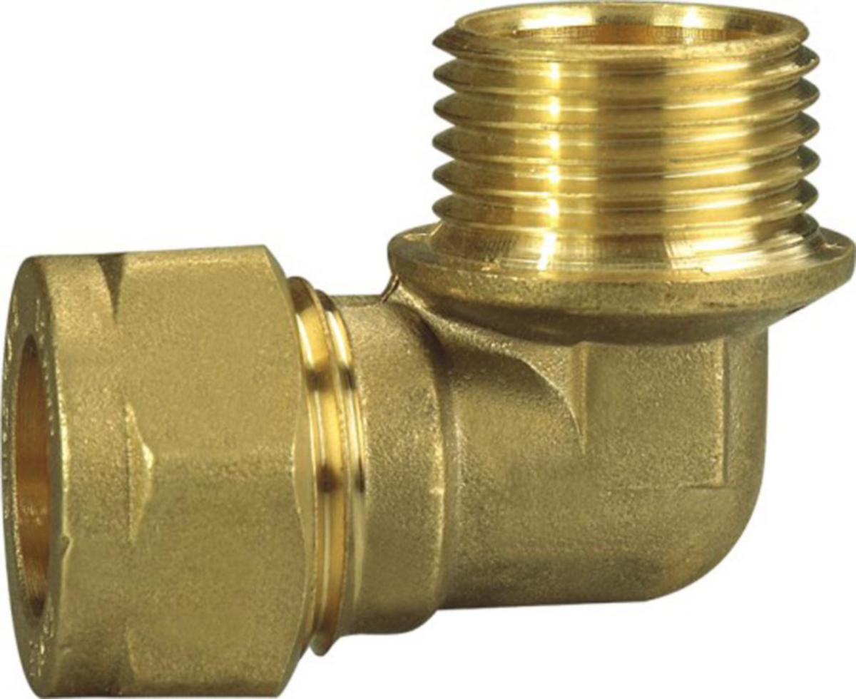 Vinkel klemring til kobberrør - Vinkel klemring 15 mm x 1/2" udv. messing