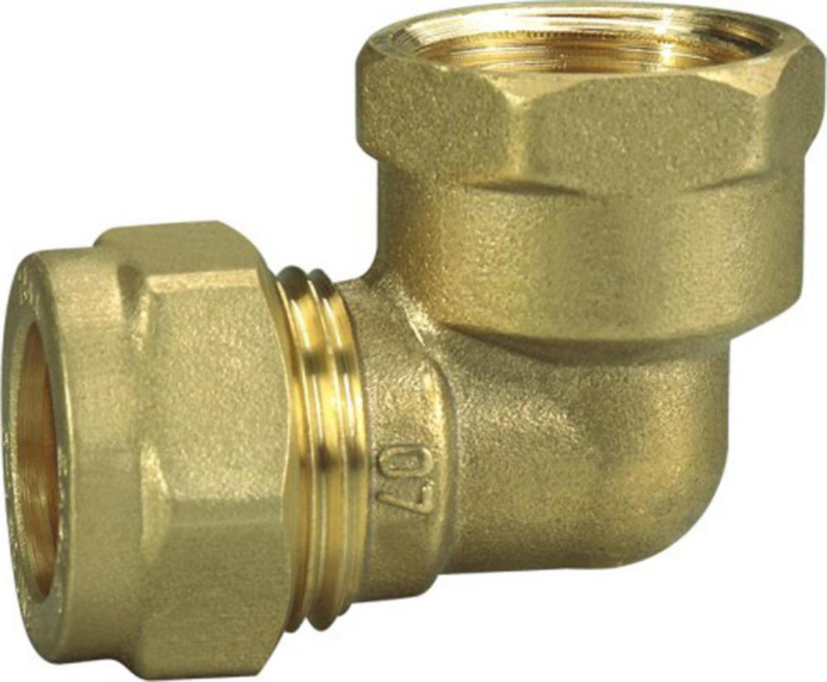 Vinkel klemring til kobberrør - Vinkel klemring 15 mm x 1/2" indv. messing