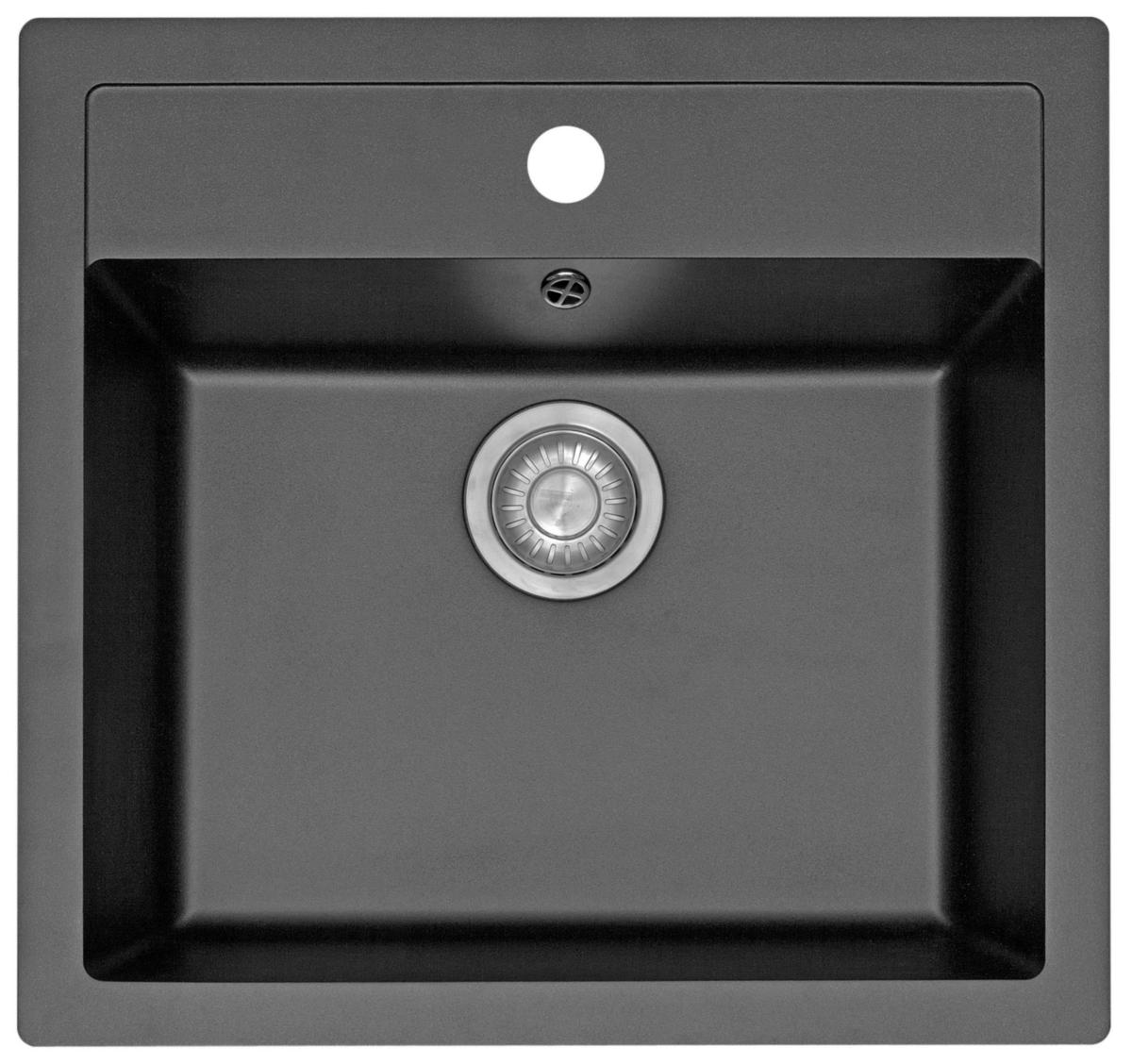 Tectonite vask 1 kumme SID610-50 - Tectonitevask 1 kumme grafit metallic 560x530mm