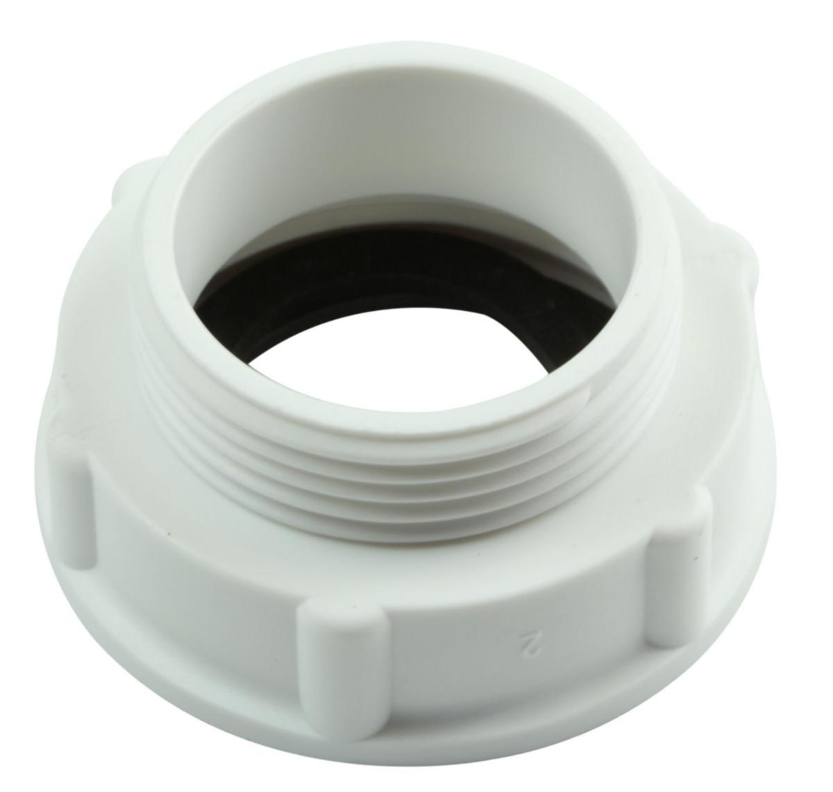 Overgang - Overgang 1 1/2" indv x 1 1/4" udv. plast hvid