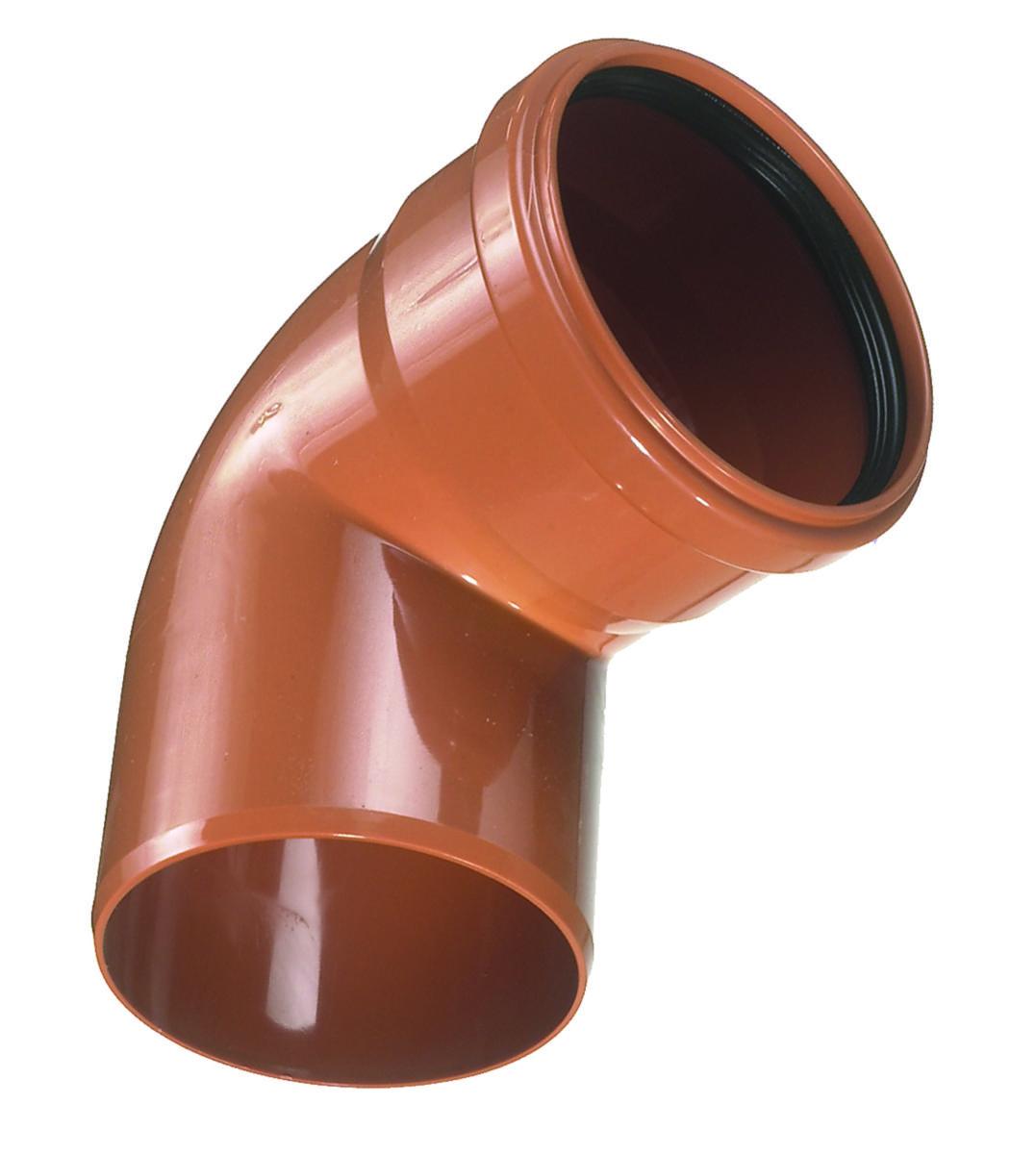 Røde rør kloakbøjning 87 gr. - Kloakbøjning 110x87 gr rød