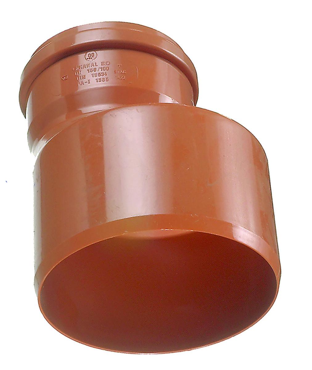 Røde rør kloakreduktion - Kloakreduktion 160x110 mm rød