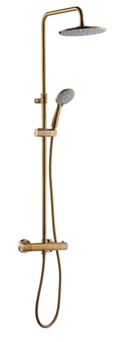 GEYSER® Mini term.brusesæt - GEYSER Mini topbruserterm.sæt TB Ø222mm HB Ø100 Gold brushed