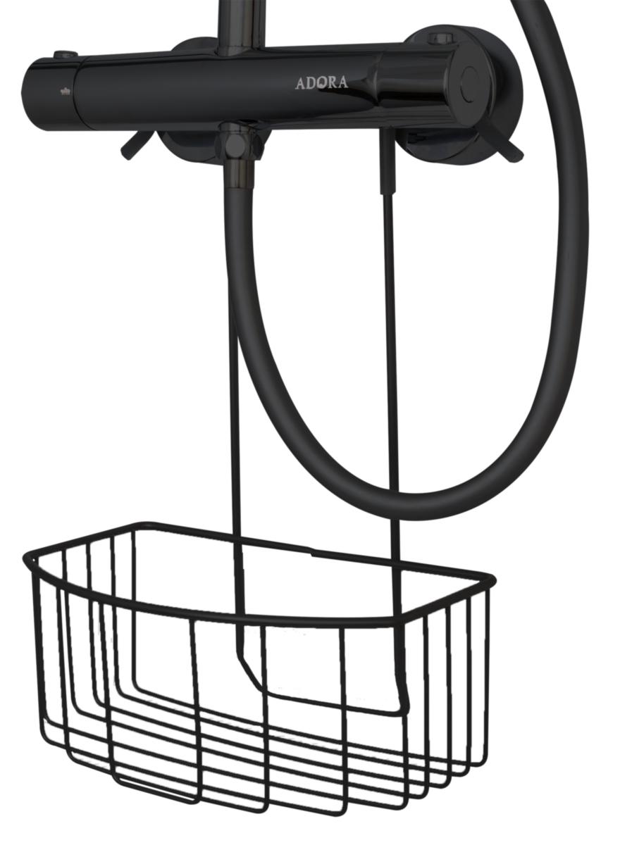 GEYSER® trådkurv til brusearmatur - GEYSER trådkurv til at hænge på brusearmatur, sort